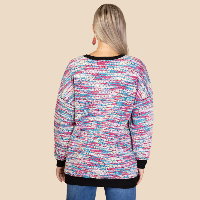 10656 - Knit Long Sleeve Sweater - Multi