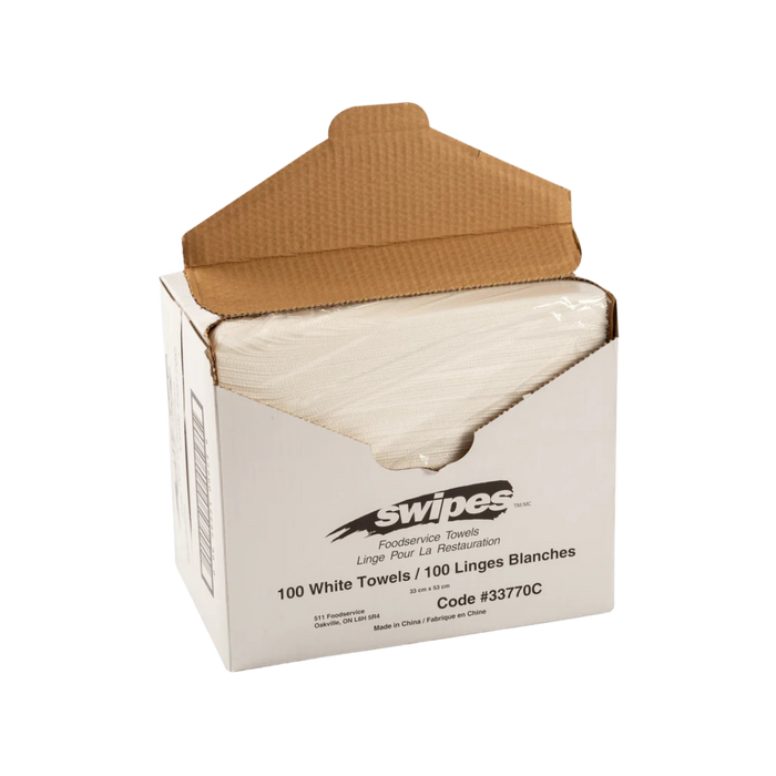 13" X 21" White Antimicrobial Food Service Towels