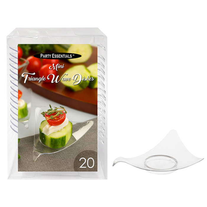 3.43" x 3.03" Clear Mini Triangle Wave Dishes