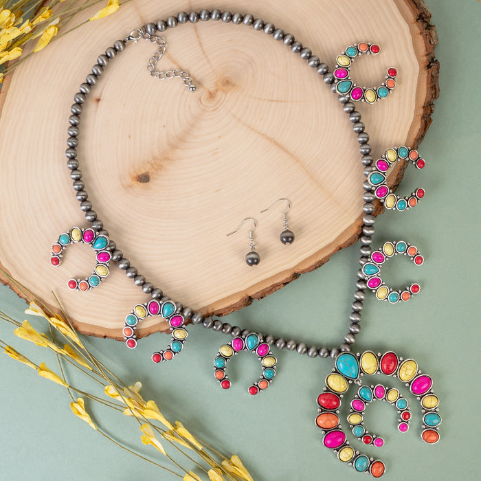 92004 - Squash Blossom Necklace - Multi