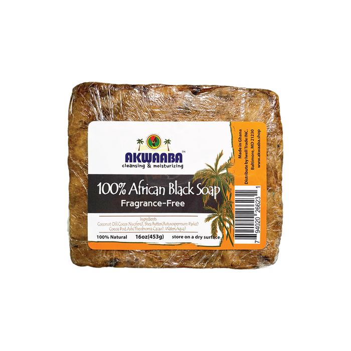 African Black Soap Bar (Fragrance Free) 4oz