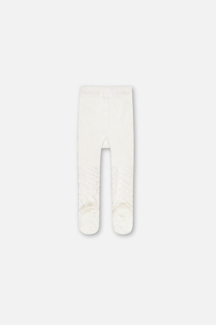Baby Knit Textured Tights Off-White-1