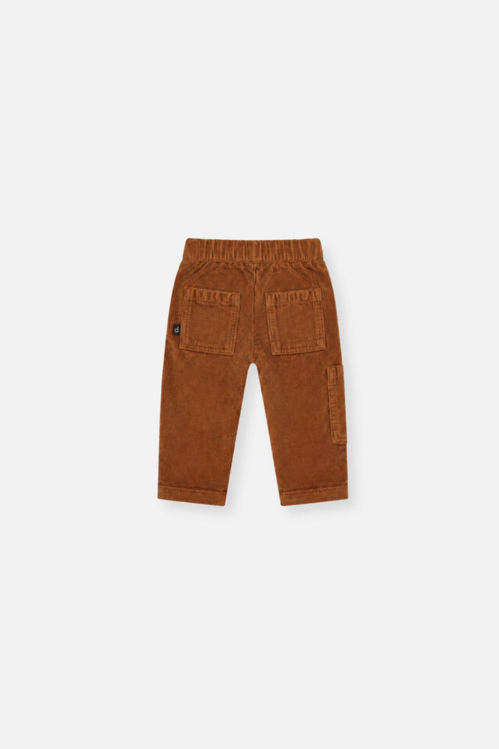 Baby Stretch Corduroy Pants With Cargo Pocket Brown Sugar-1