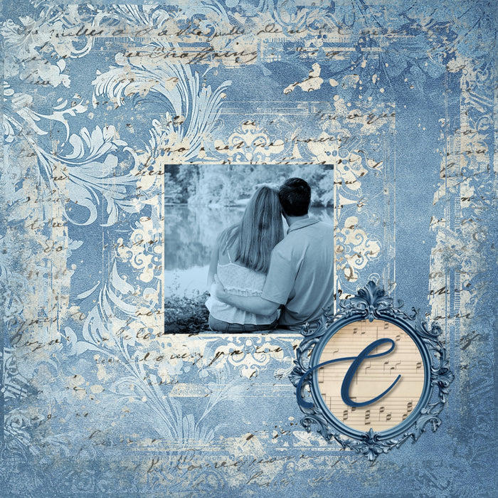 Love distressed romantic floral backgrounds? Now you can create your own with these Easy Mask Frame Effects and Overlay Embellishments by Lucky Girl Creative digital art for digital scrapbooking. Perfect for weddings, prom, classical music concerts, vintage, heritage, and family history pages. With 18 unique grunge floral textures, these romantic designs can be used as is, filled with paper, colorized, or used as Blend effects. Now you can design your own backgrounds!