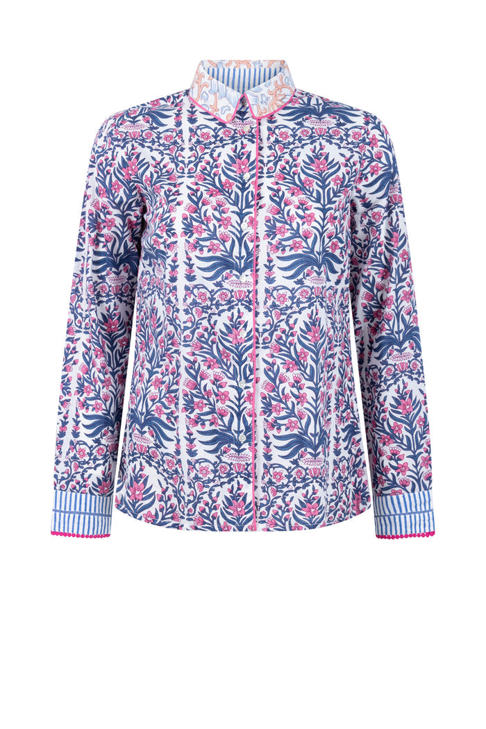BLUE ROSA BLOUSE in Blue and Lilac by Place Du Soleil