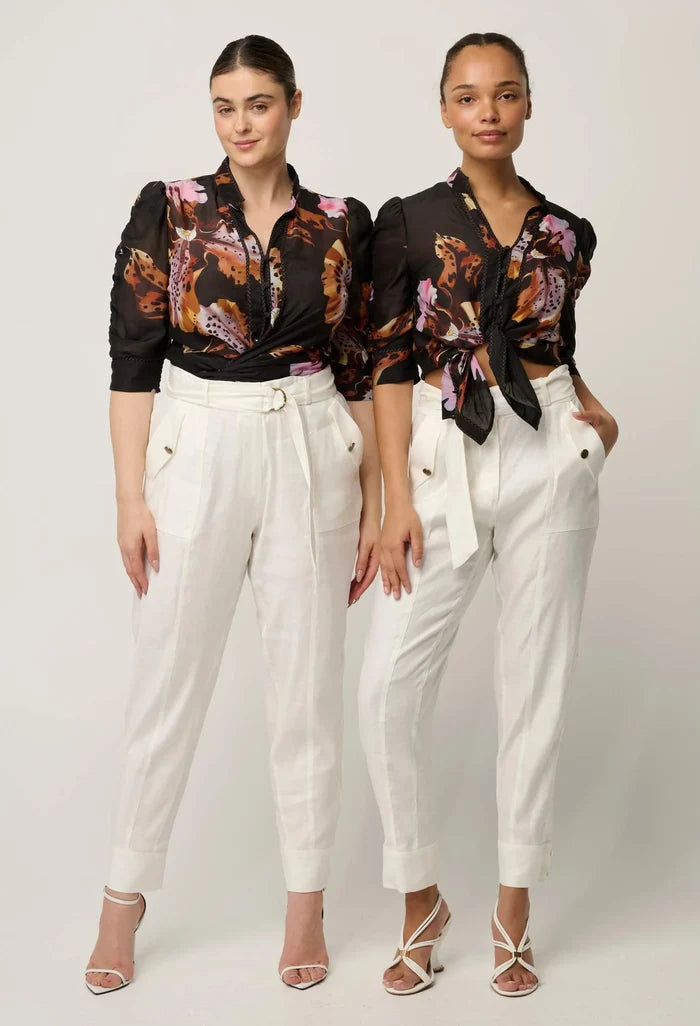 CALANTHACOTTON SILK SLEEVE SHIRT in Sunset Orchid from Oncewas