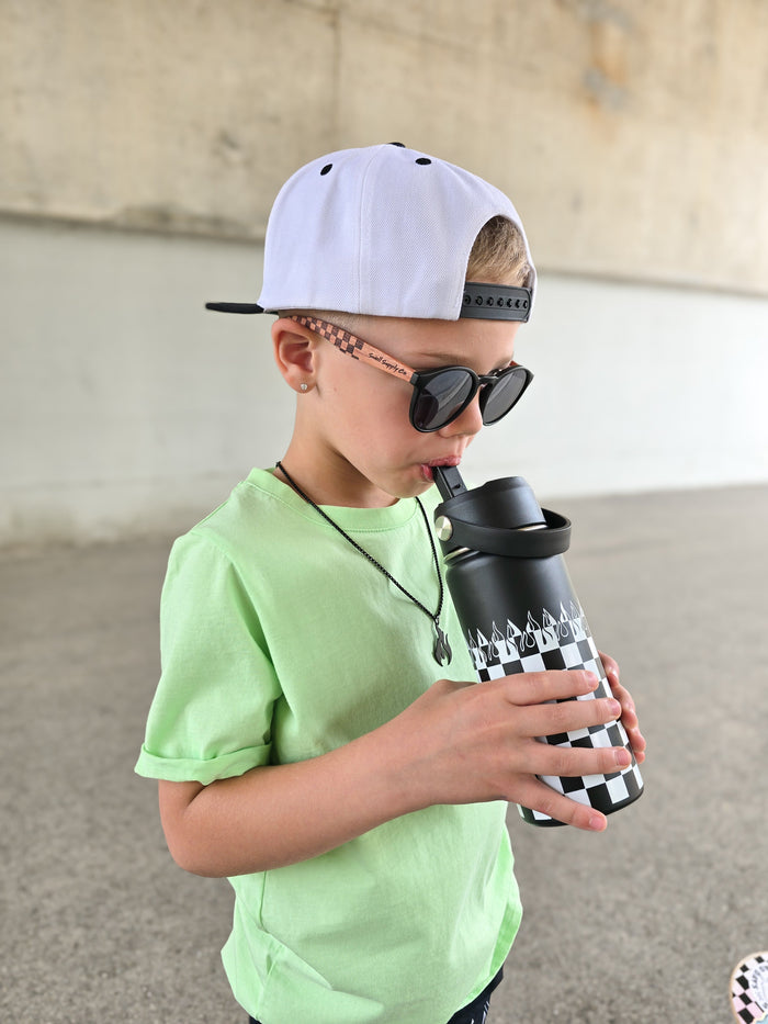 Checker Flame 16 Oz Water Bottle