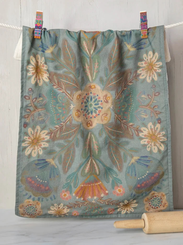 Cotton Dish Towel - Folk Flower-view 3