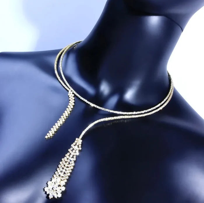 Wedding Jewelry - Crystal Bridal Necklace Set - Available in Silver and Gold