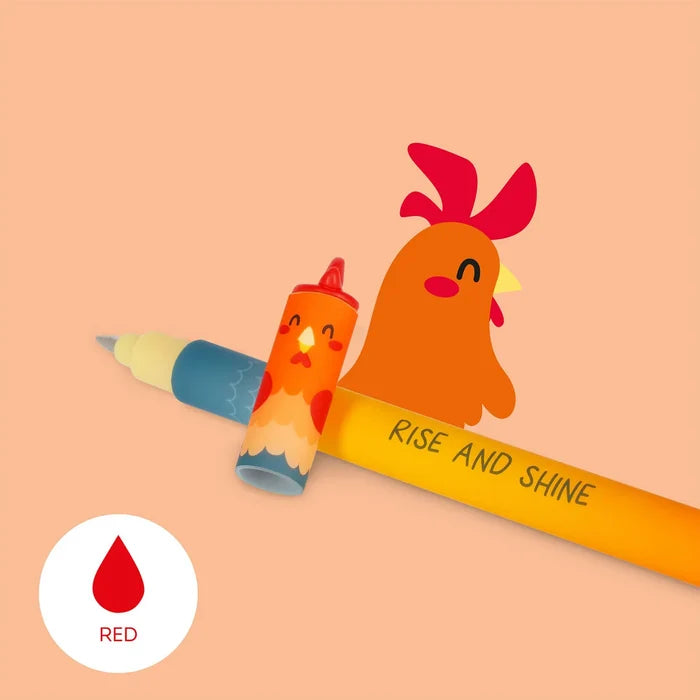 Erasable Gel Pens - Farm Sweet Farm - Rooster Print