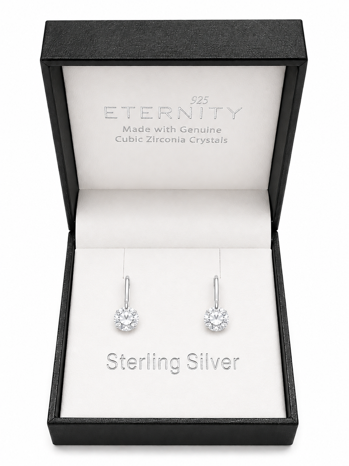 Eternity Sterling Silver Crystal Drop Earrings