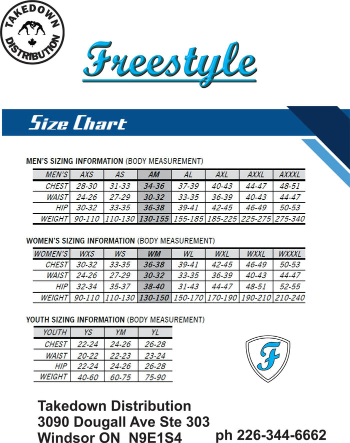 FreeStyle Competition Mens Blue Wrestling Singlet