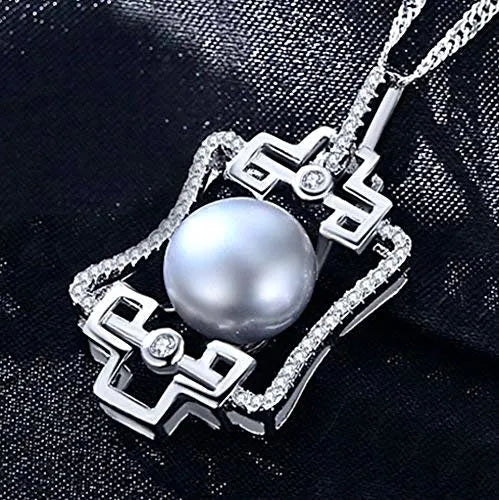 Pearl Wedding Jewelry - Gray Freshwater Pearl and Sterling Silver Bridal Necklace