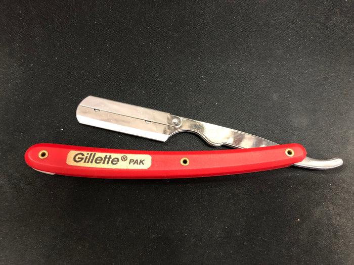 Gillette Barber Straight Razor - 4 Color (Black, Red, Blue, Gray) - Palms Fashion Inc.