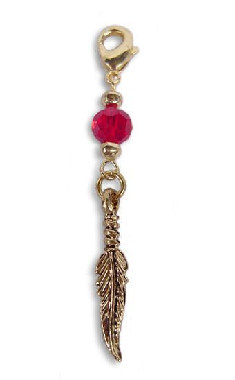 Gold Feather Charm – Mini Hair Twister Accessory front view