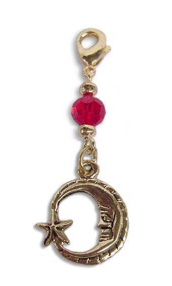 Gold Moon & Star Charm – Mini Hair Twister Accessory front view