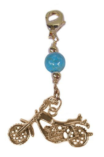 Gold Motorcycle Charm – Mini Hair Twister Accessory front view
