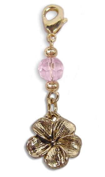 Gold Plumeria Charm – Mini Hair Twister Accessory front view