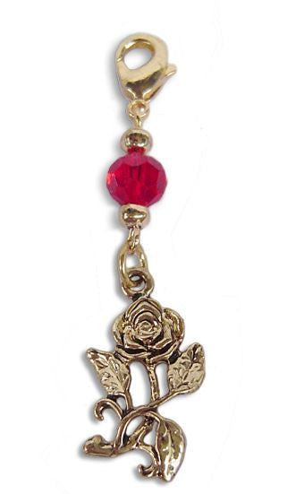 Gold Rose Charm – Mini Hair Twister Accessory front view