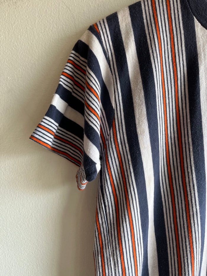 Vintage 1960’s Blue and Orange Striped T-Shirt - La Lovely Vintage