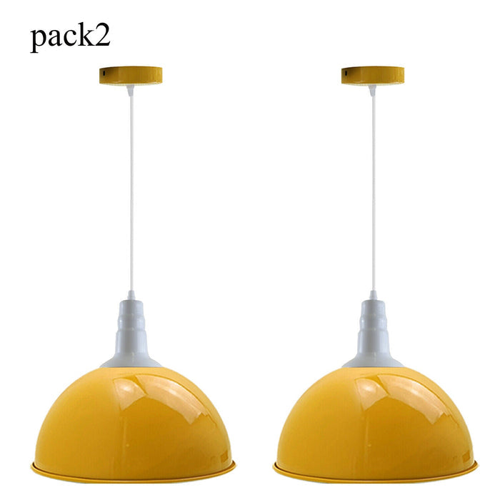 Industrial Dome Pendant Light 40cm E27 Yellow ~ 5709