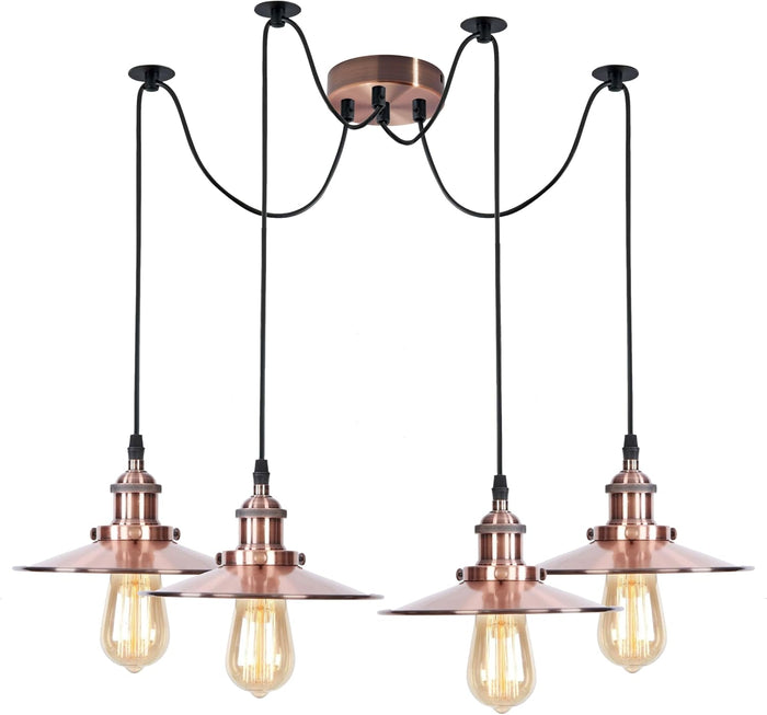 Industrial Spider Pendant Light 4 Head E27 Adjustable Ceiling Fitting~6411