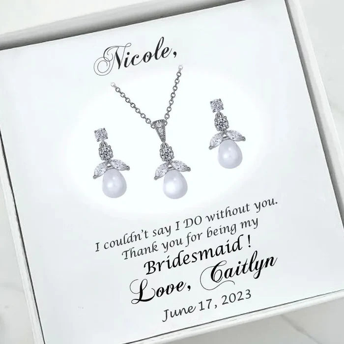 Silver - Jewelry Set with Personalized Gift Box