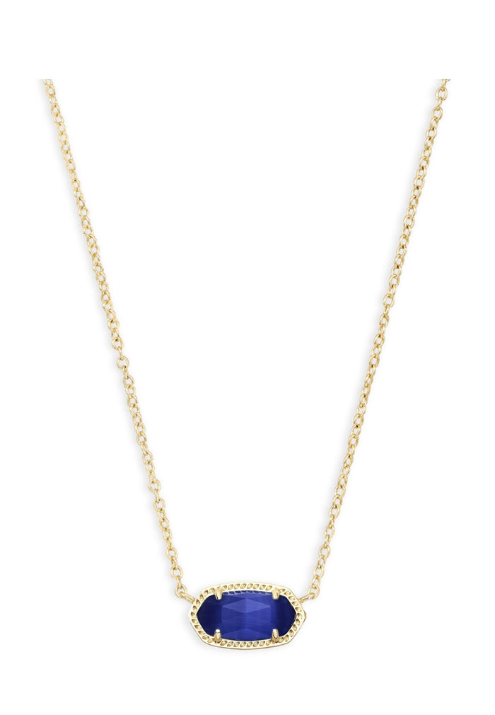 Kendra Scott Elisa Short Pendant Necklace: Gold Cobalt Cats Eye