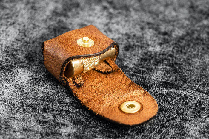 M+R Brass Pencil Sharpener - With Leather Case