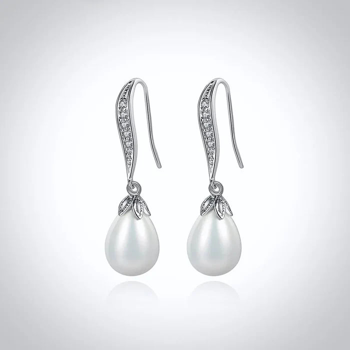 Wedding Pearl Jewelry - Pearl and Cubic Zirconia Bridal Jewelry Set