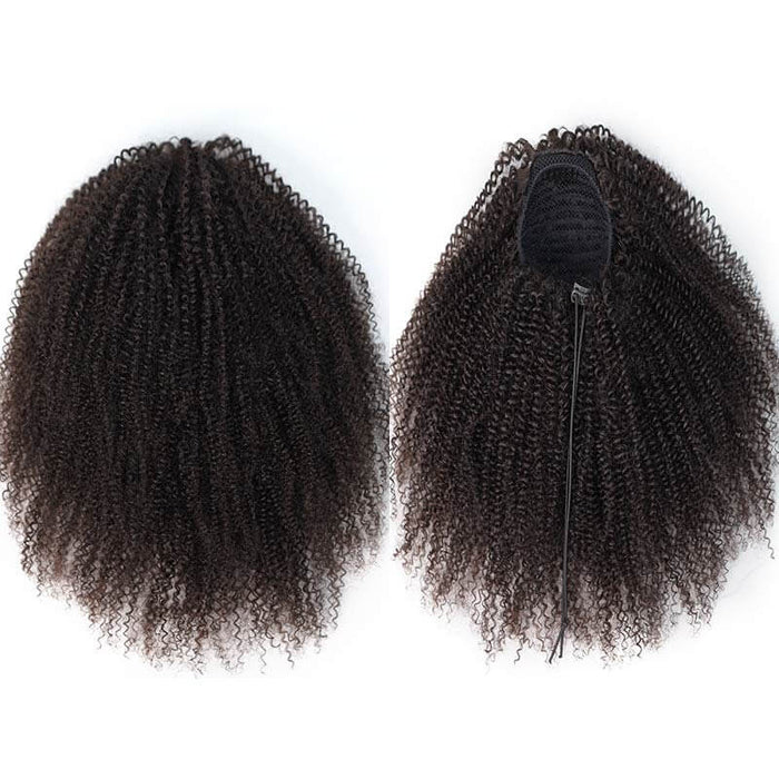 New User Only| Drawstring Ponytail Extension Afro Kinky Curly Human Hair Ponytail Hairstyle