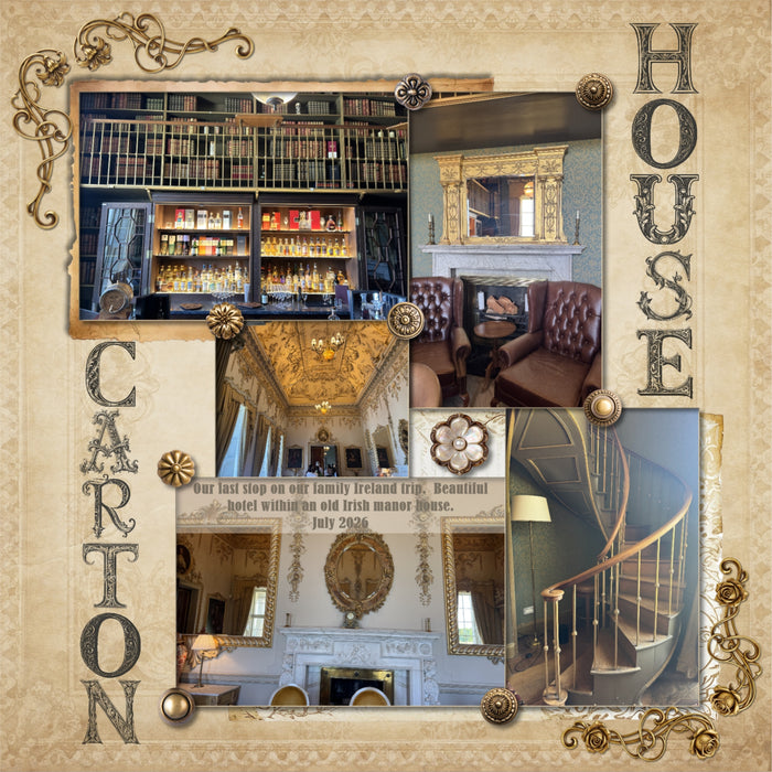 In a neutral vintage style, these beautiful and ornate metal fasteners, papers, and stamped alpha embellishments by Lucky Girl Creative digital art will add an elegant touch to all your family history, genealogy, and heritage projects. Great for weddings, too!