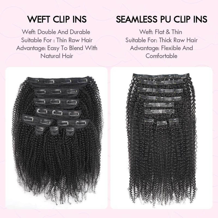 advantages of qvr weft clip ins and pu clip ins
