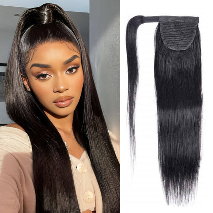QVR Straight High Ponytail Extension 100% Human Hair