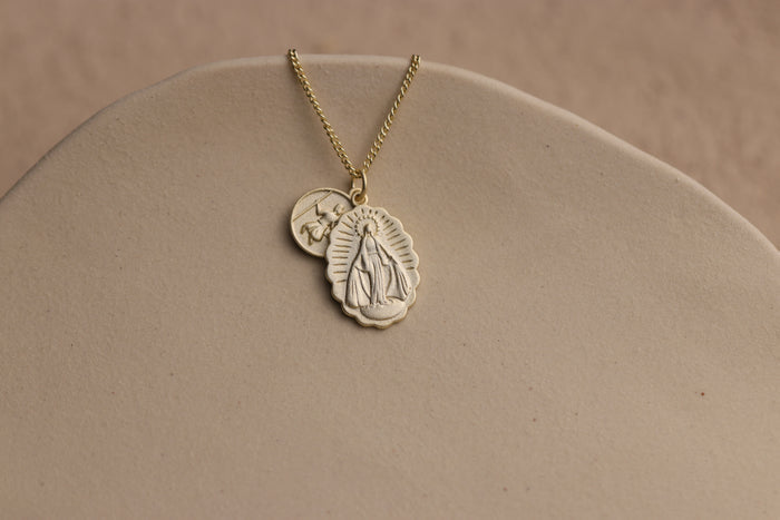 Santa Maria Mother Mary Necklace By La Lovely - La Lovely Vintage