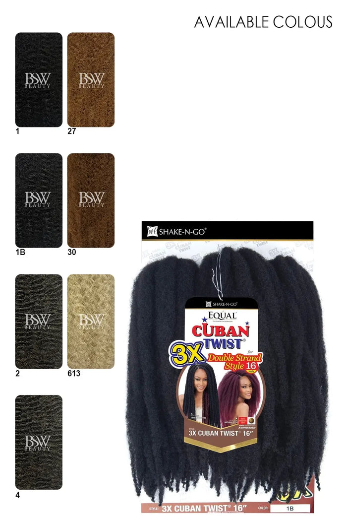 SHAKE N GO EQUAL 3X CUBAN TWIST BRAID 16" - BSW BEAUTY CANADA