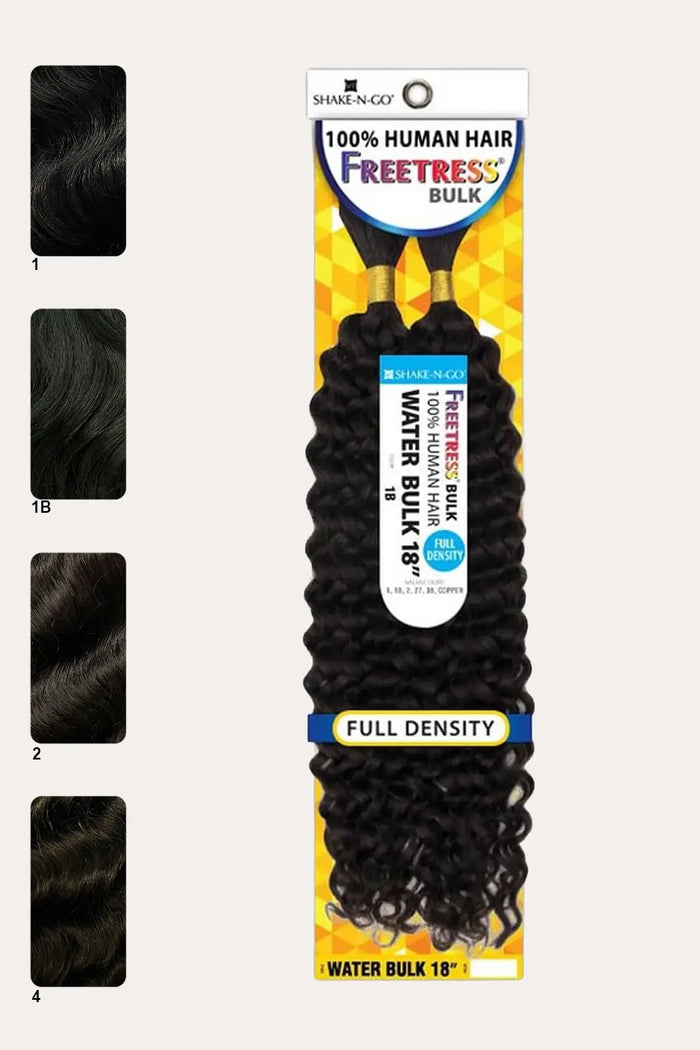 SHAKE N GO FREETRESS 100% HUMAN HAIR WATER BULK 18" SHAKE N GO