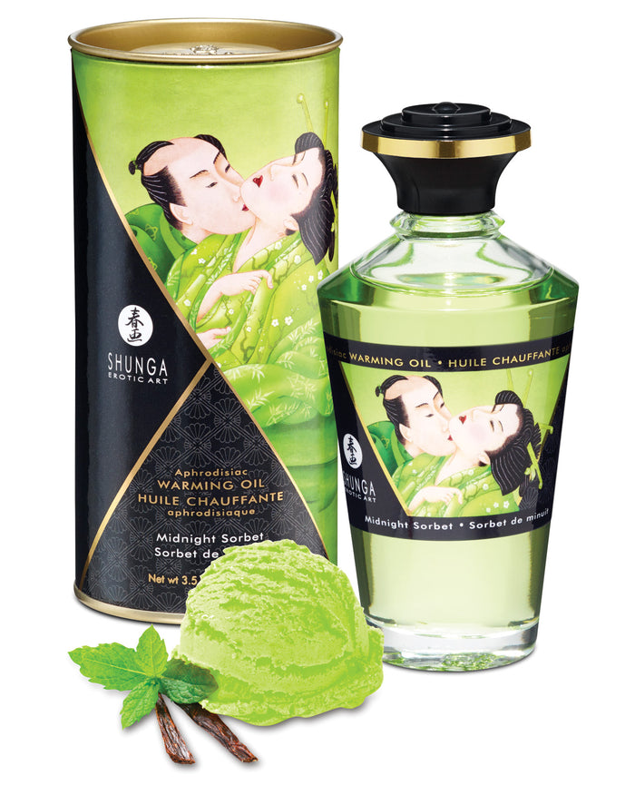 Shunga Warming Oil Midnight Sorbet 3.5 fl oz