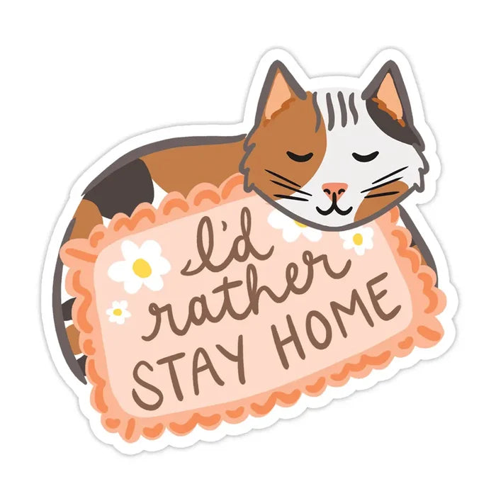 Stay Home Cat Vinyl Sticker