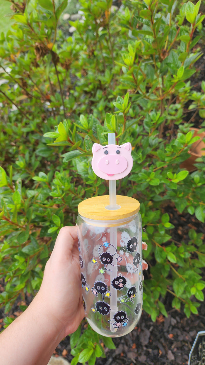 *STL /3MF FILE * Cartoon Pig Straw Topper 8mm & 10mm