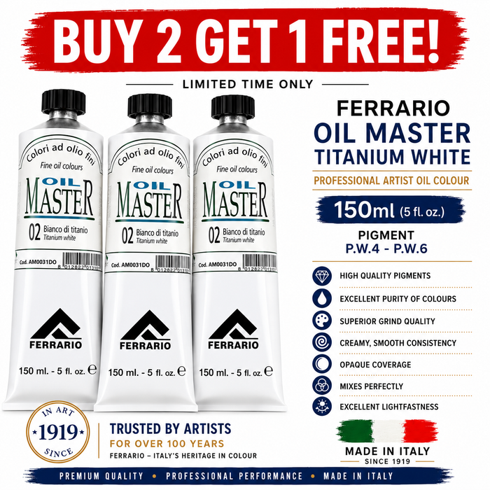 Titanium White Oil Paint 150ml Artist Paint Made in Italy Ferrario Buy 2 Get 1 Free Limited Time Offer !