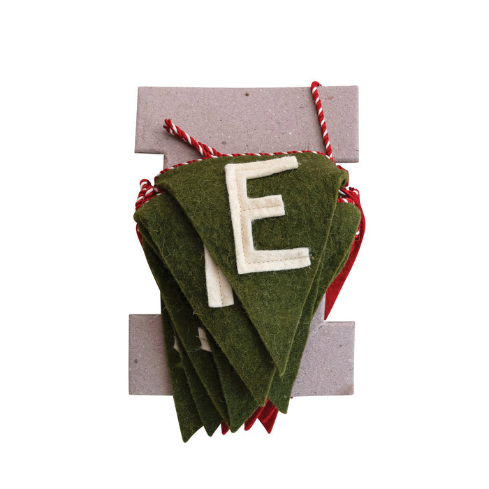 Wool Felt "Merry Christmas" Pennant Banner