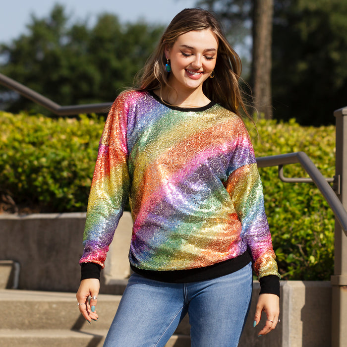10655 - Rainbow Sequin Sweater