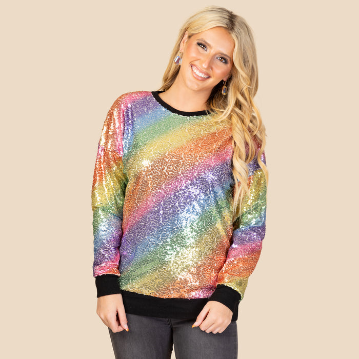 10655 - Rainbow Sequin Sweater