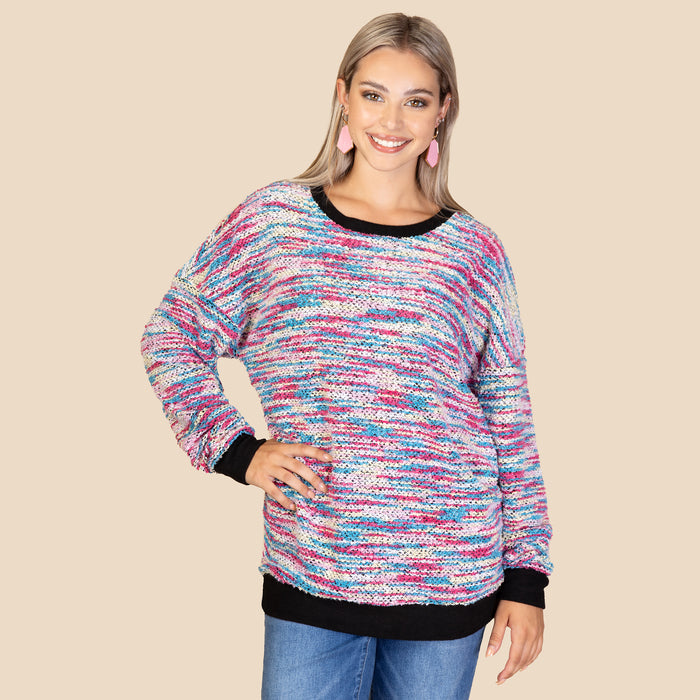 10656 - Knit Long Sleeve Sweater - Multi