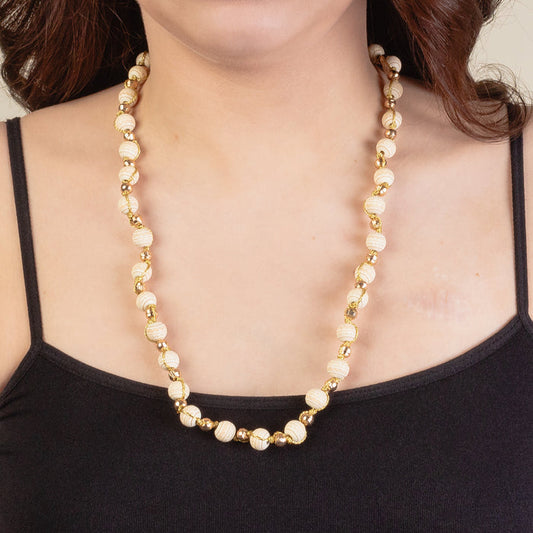 1260 - Beaded Necklace - Beige