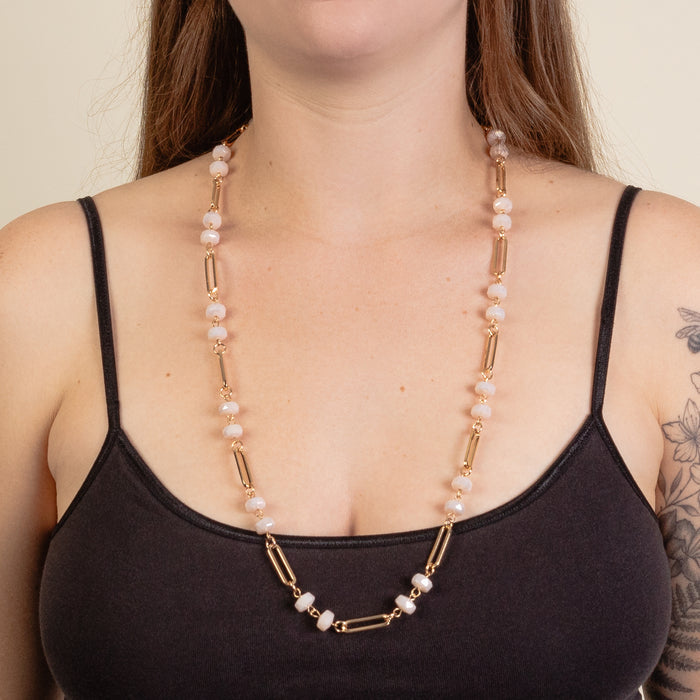 1278 - Beaded Necklace - Pink
