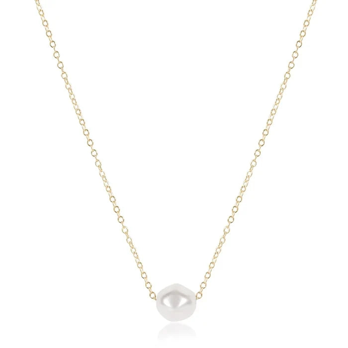 16" Necklace Gold- Admire Pearl