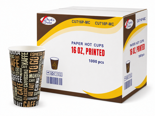 16 oz Printed Hot Paper Cups
