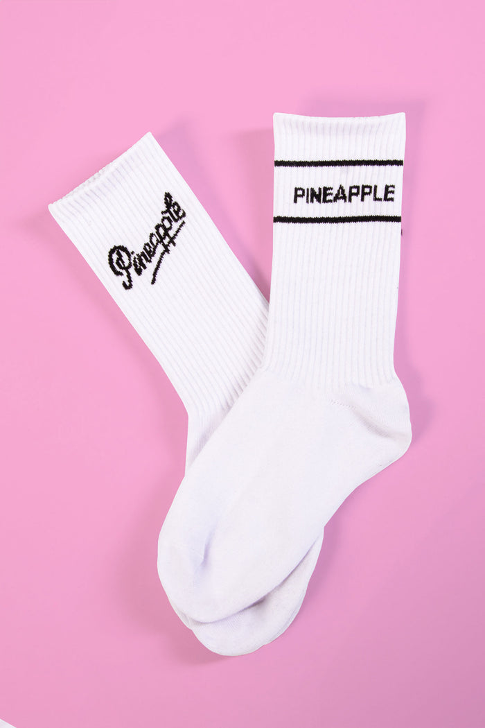 High rise white socks perfect for tennis and running